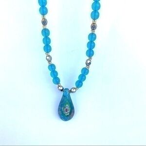 Italian Multi Colored Murano Glass Necklace Womens necklace